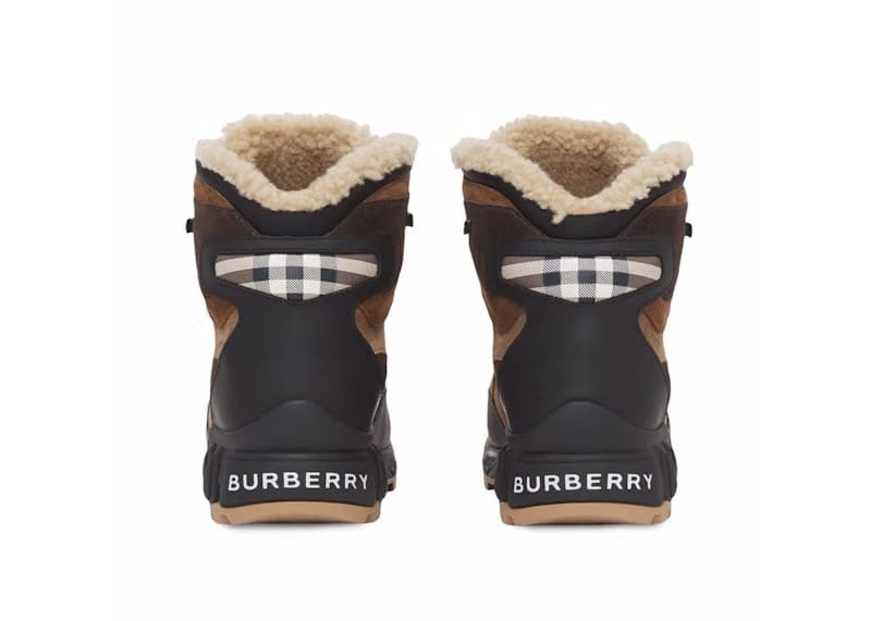 Burberry Tor Shearling Lined Black Brown
