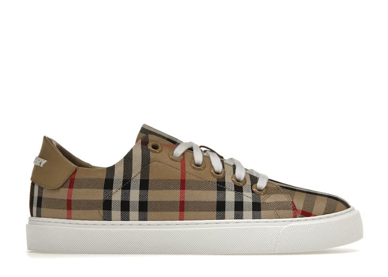 Burberry Vintage Check and Leather Sneakers Archive Beige Check Toe (Women's)