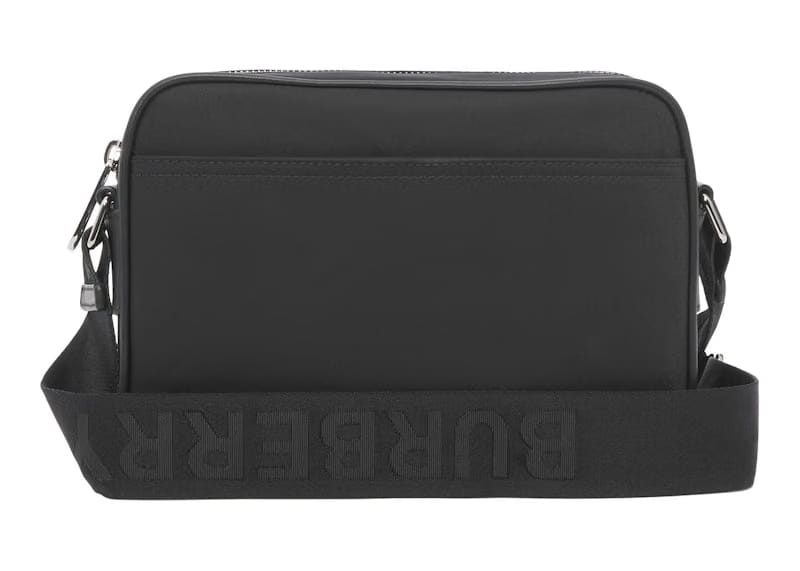 Burberry Logo Print Nylon Crossbody Bag Black