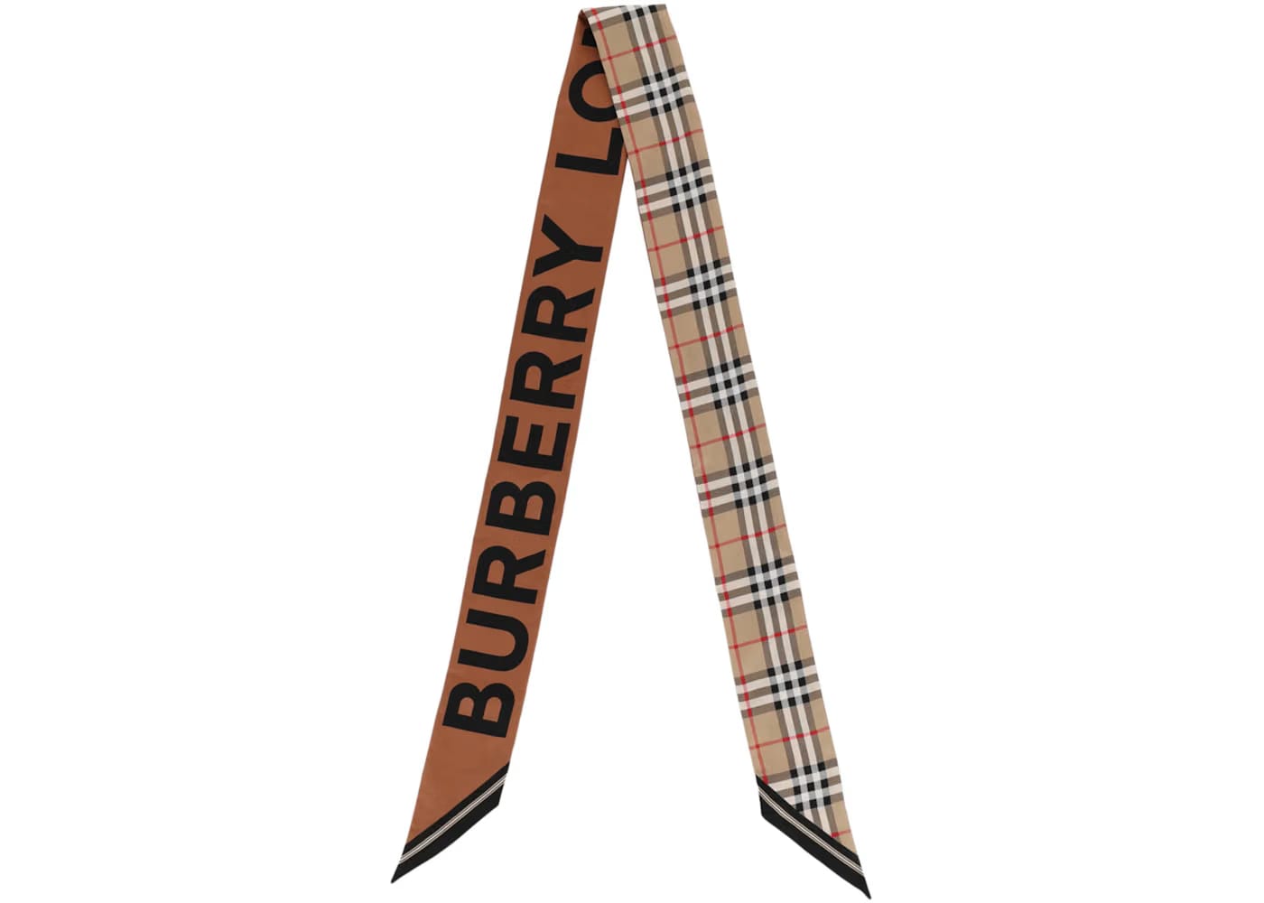 Burberry House Check Patterned Silk Scarf Beige