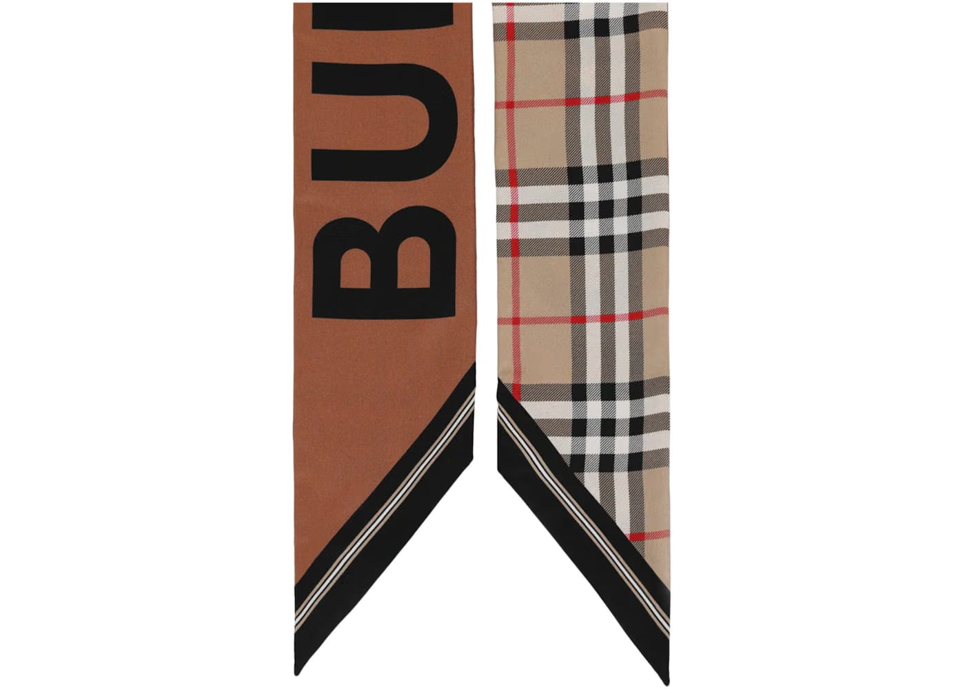 Burberry House Check Patterned Silk Scarf Beige