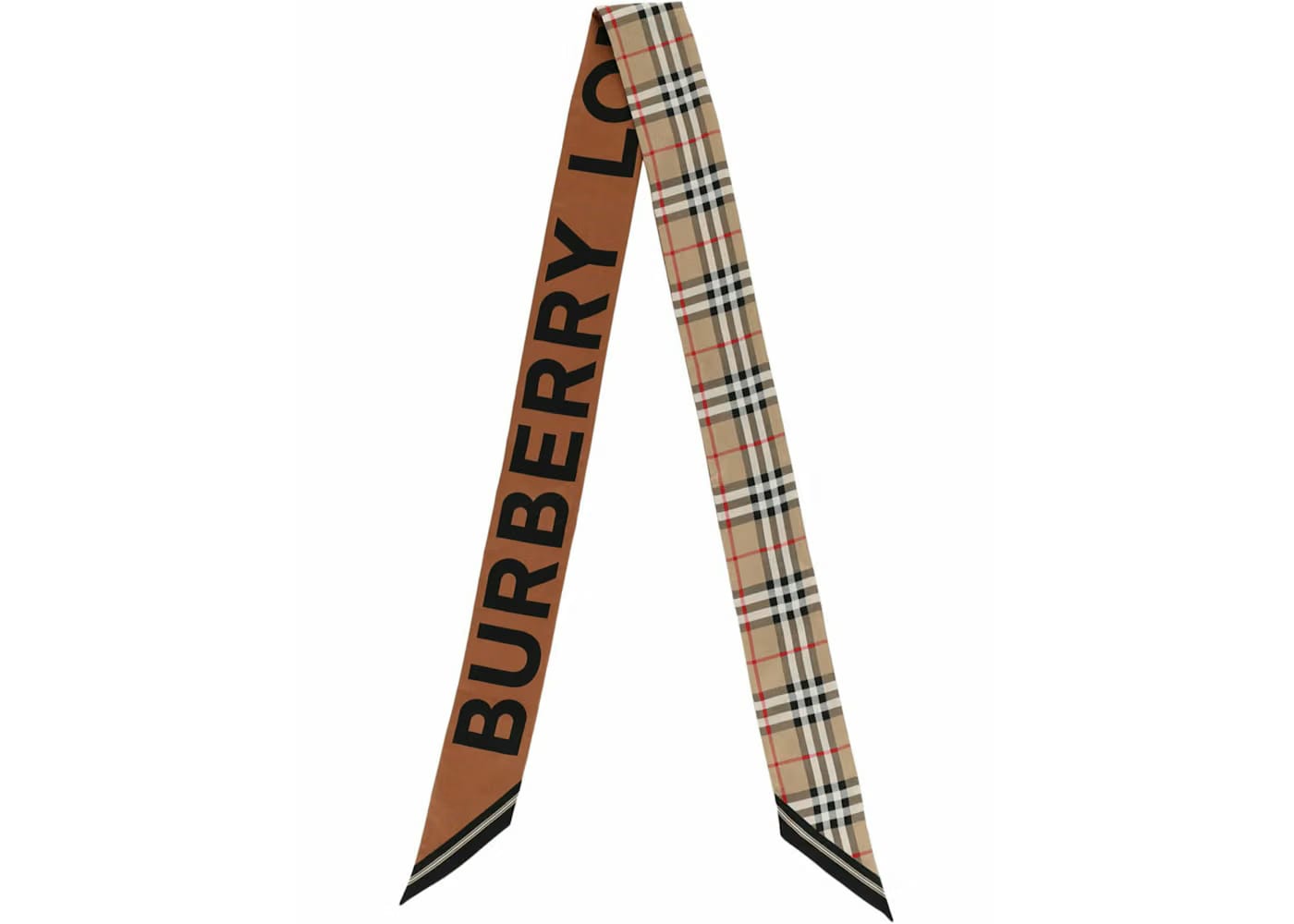 Burberry House Check Patterned Silk Scarf Beige