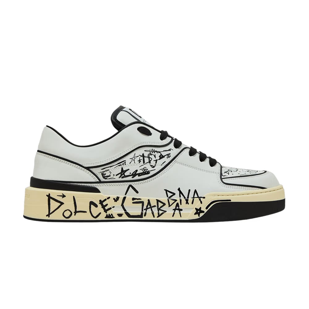 Dolce & Gabbana New Roma Low Allover Graffiti - White