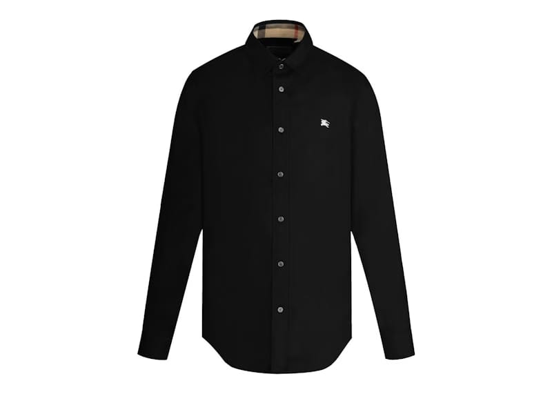 Burberry Stretch Cotton Poplin Shirt Black