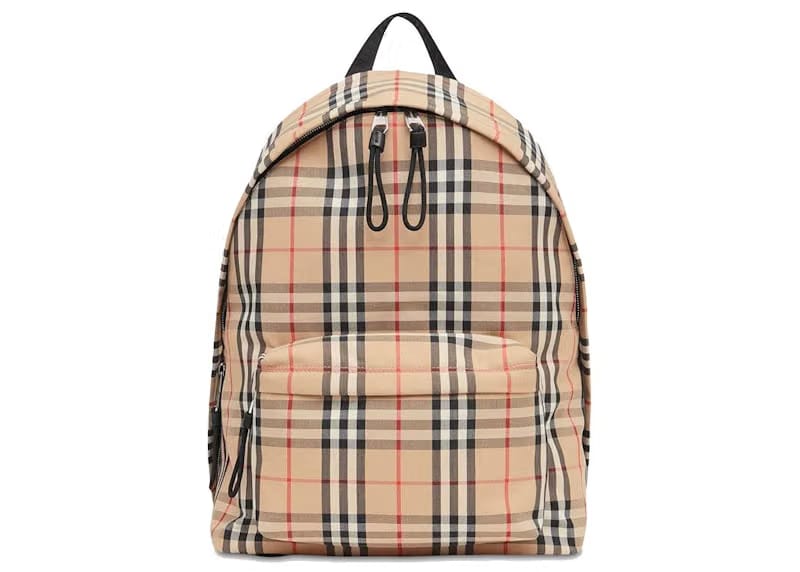 Burberry Vintage Check Nylon Backpack Archive Beige