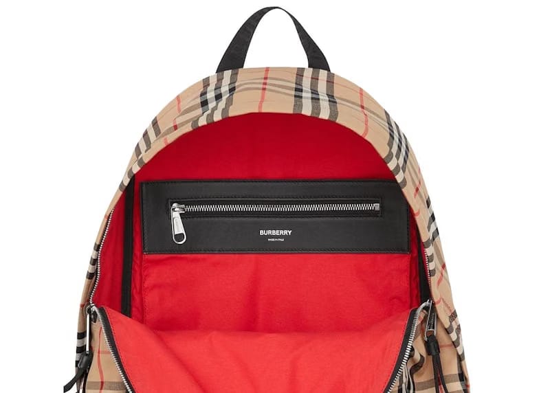 Burberry Vintage Check Nylon Backpack Archive Beige