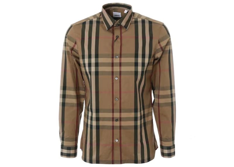 Burberry Check Shirt Pebble