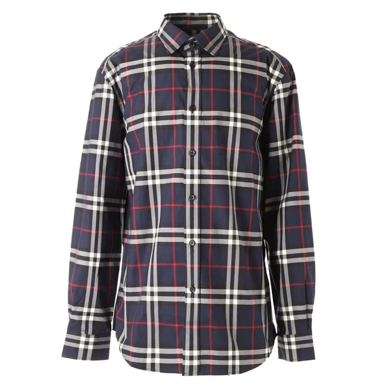 Burberry Check Print L/S Shirt Navy