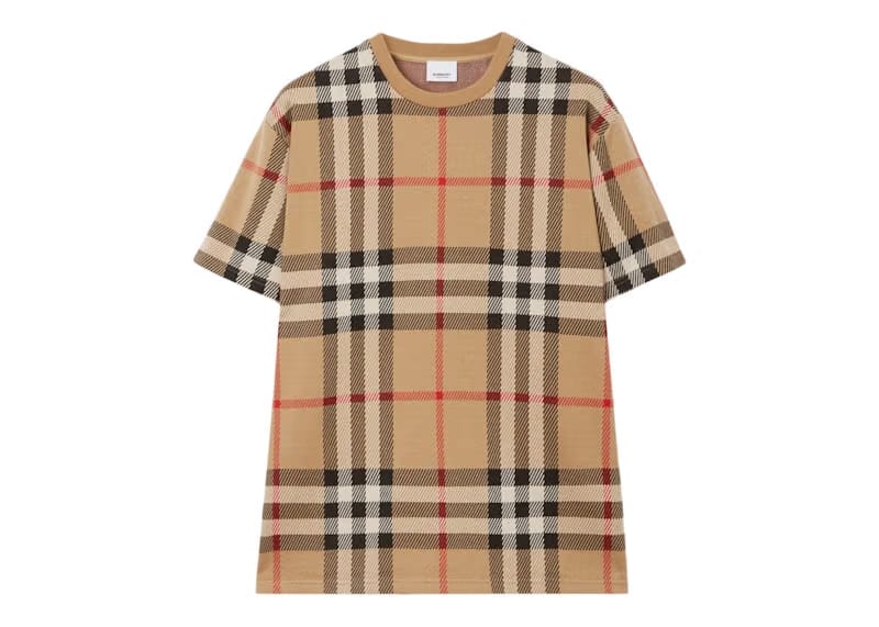 Burberry Check Cotton Jacquard T-Shirt Archive Beige