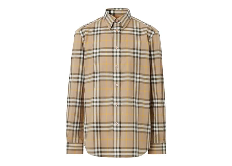 Burberry Check Cotton Shirt Truffle
