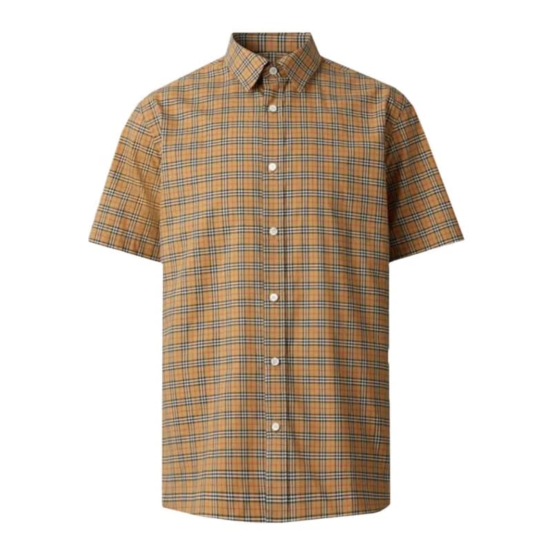 Burberry Edward Shorts Sleeve Check Shirt Archive Beige