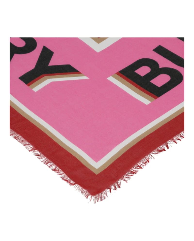 Burberry Logo Printed Scarf Bubble Gum Pink