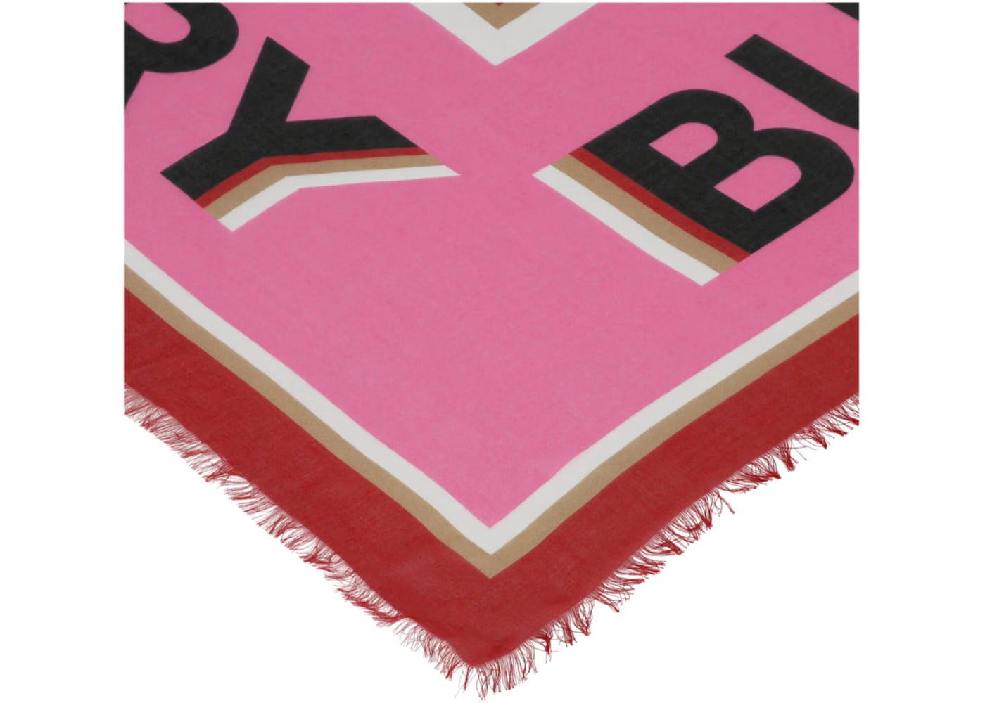 Burberry Logo Printed Scarf Bubble Gum Pink