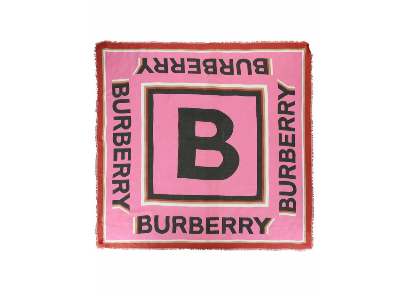 Burberry Logo Printed Scarf Bubble Gum Pink