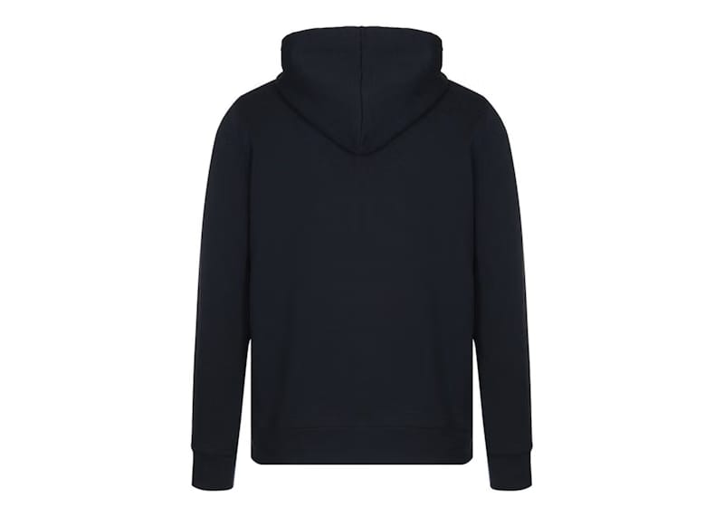 Burberry Clarendon Check Hood Zip Up Hoodie Navy