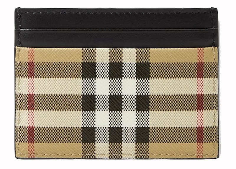 Burberry Vintage Check (5 Slot) Card Case Black/Archive Beige