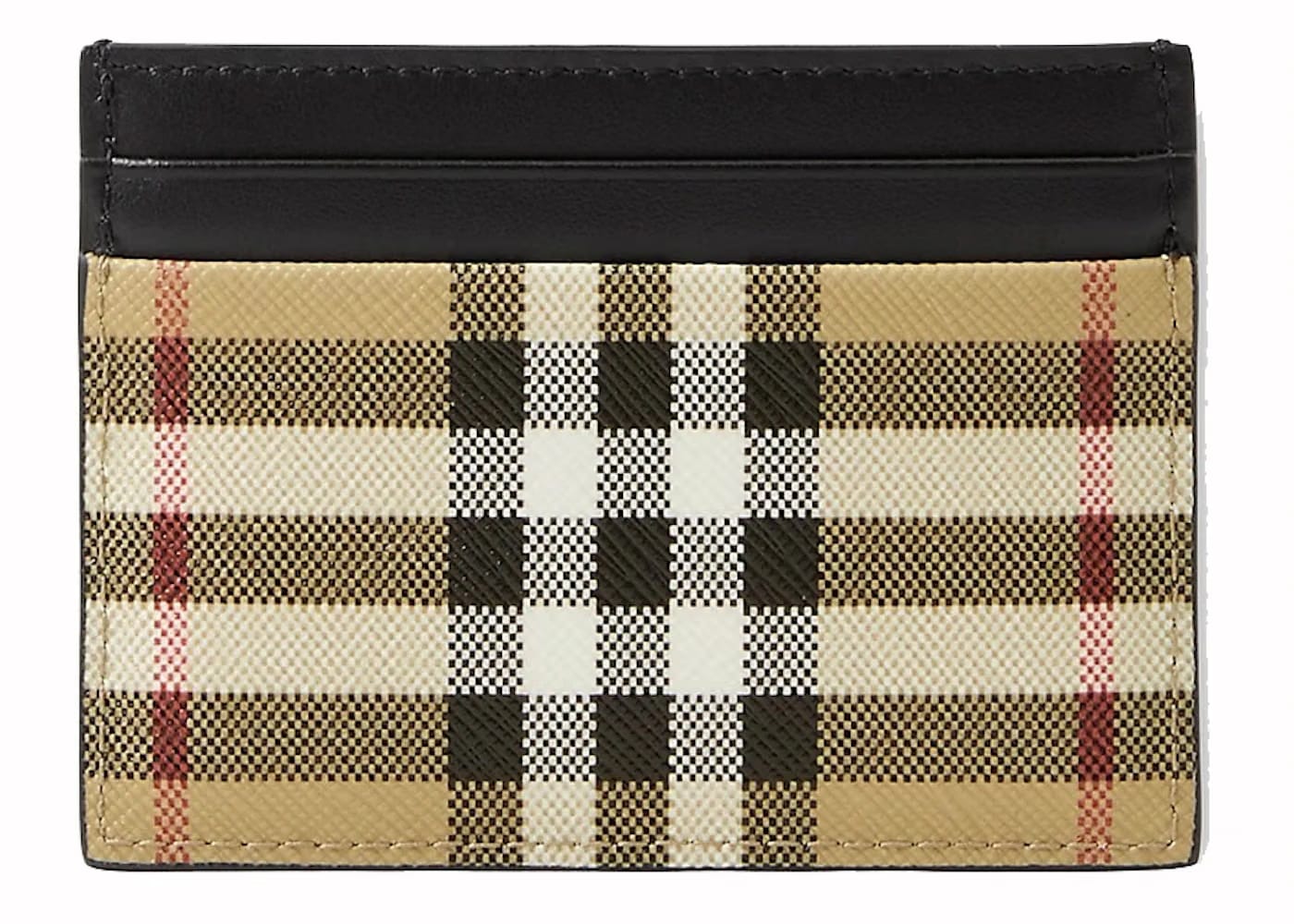 Burberry Vintage Check (5 Slot) Card Case Black/Archive Beige