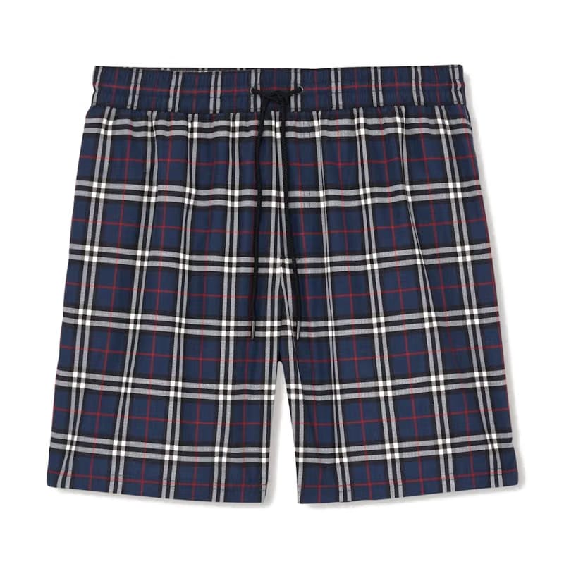 Burberry Check Drawcord Swim Shorts Carbon Blue