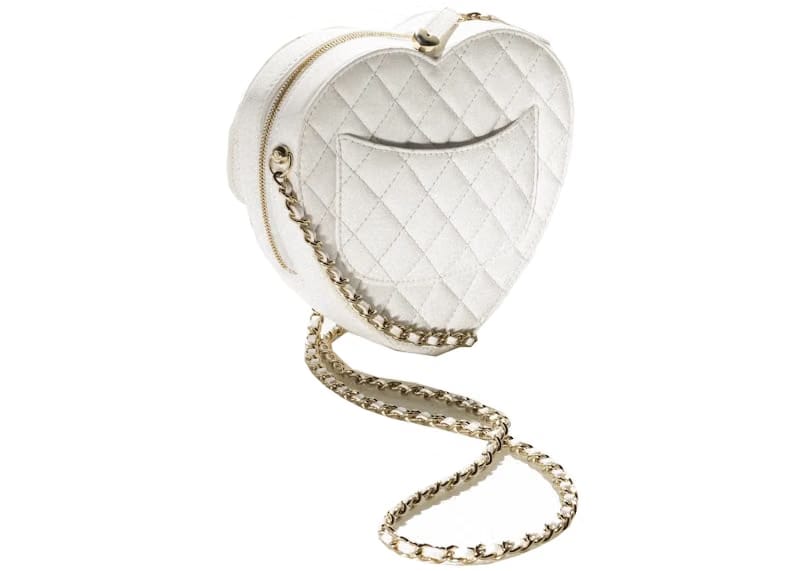 Chanel Heart Bag 22S White Lambskin