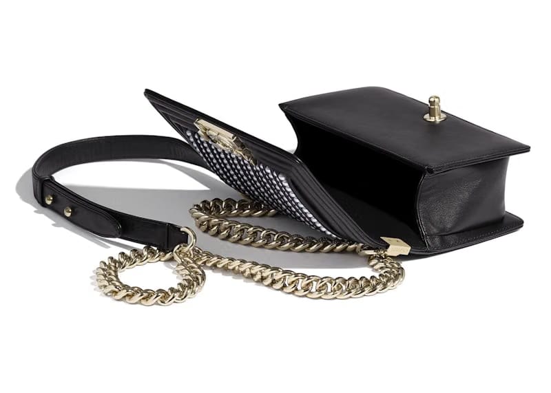 Chanel Boy Bag Calfskin/Imitation Pearl Gold-tone Small Black