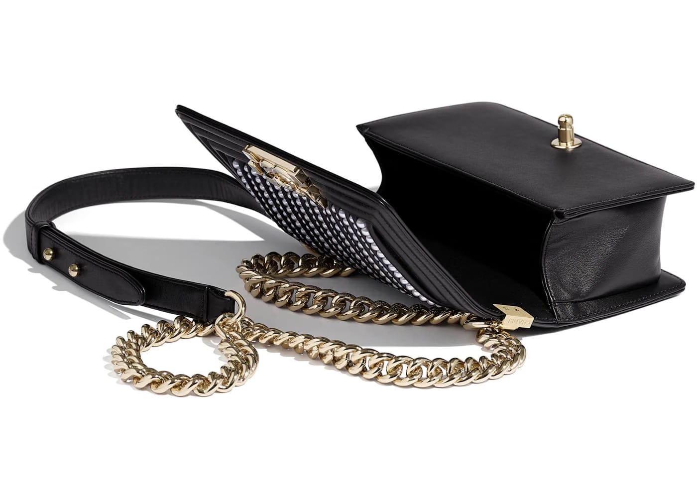 Chanel Boy Bag Calfskin/Imitation Pearl Gold-tone Small Black