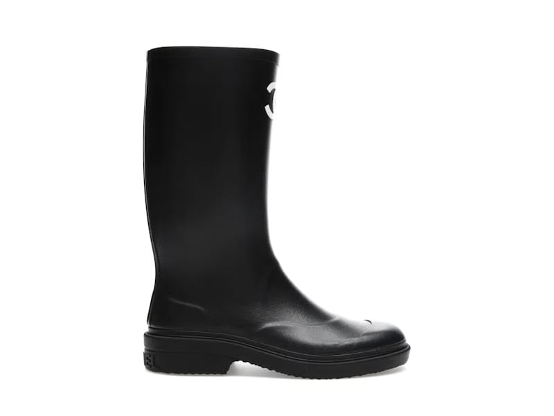 Chanel Rubber Rain Boots Black