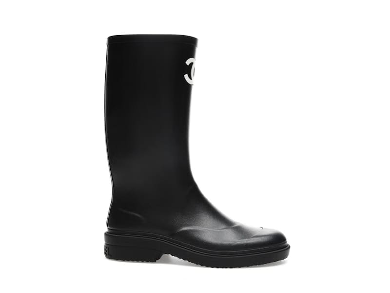 Chanel Rubber Rain Boots Black