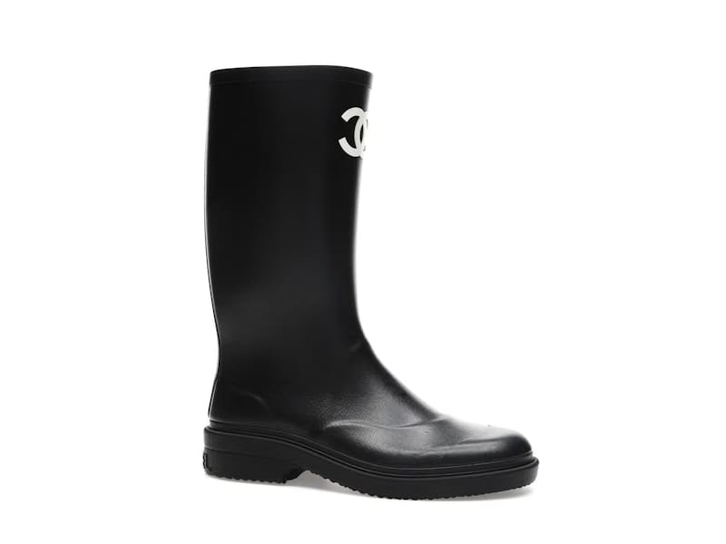 Chanel Rubber Rain Boots Black
