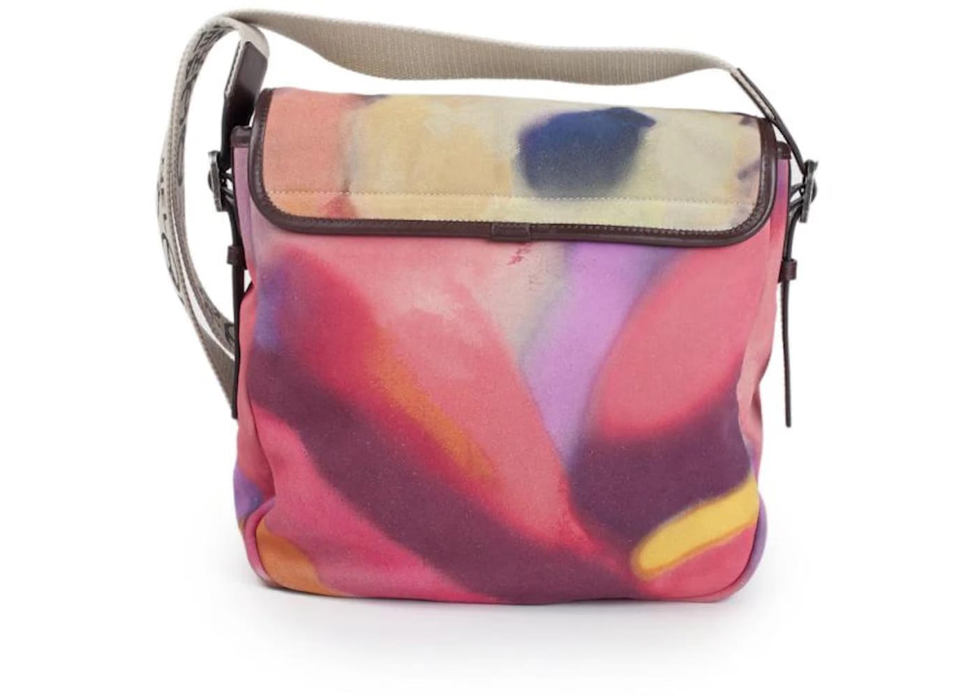 Chanel Flower Power Messenger Graffiti Printed Pink Yellow Beige