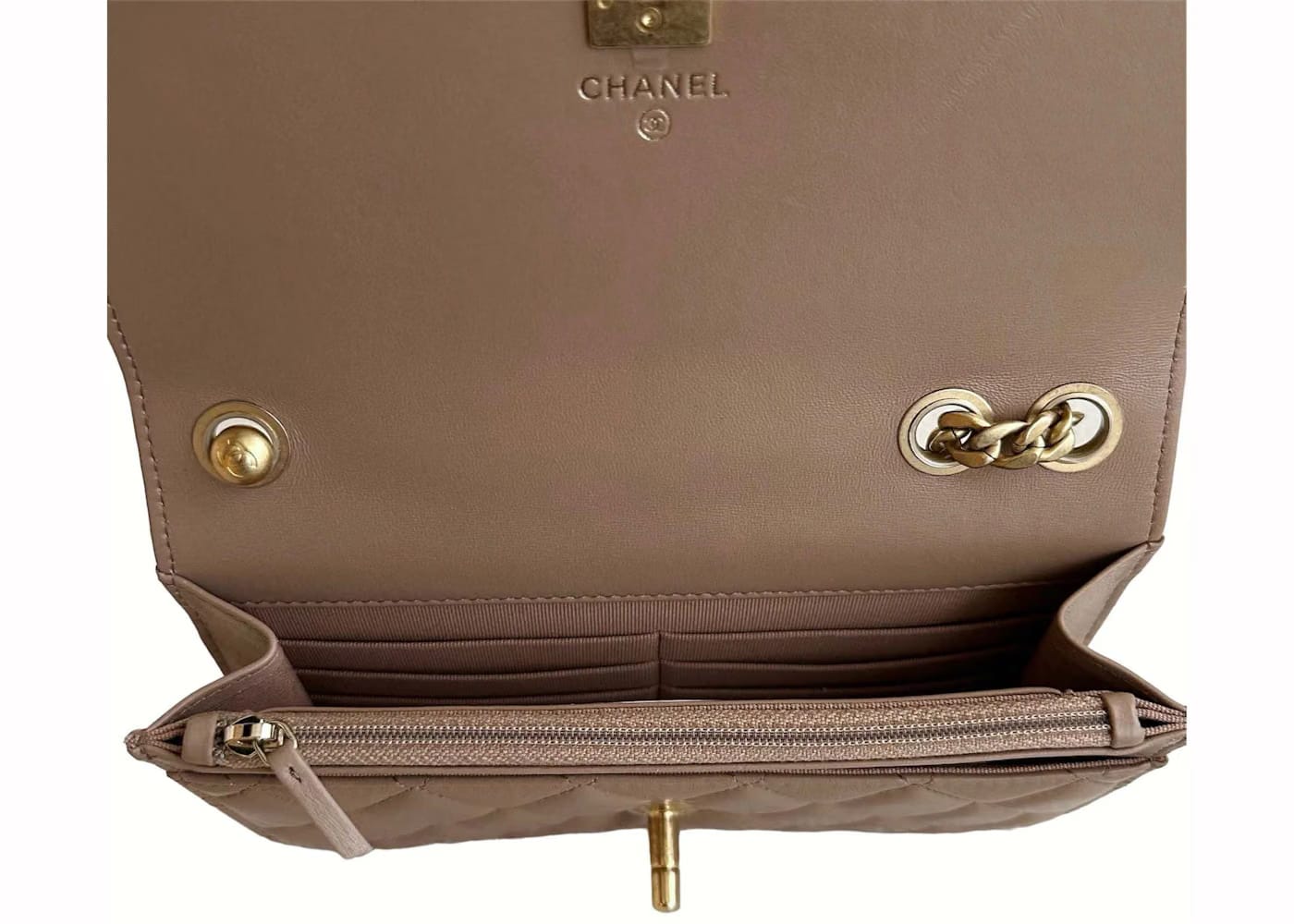 Chanel Adjustable Strap WOC Beige (AP3043)