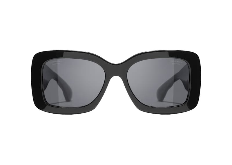 Chanel Rectangle Polarized Sunglasses Black/Gray (5483 C622/T8)