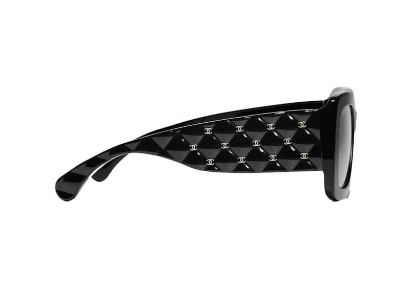 Chanel Rectangle Polarized Sunglasses Black/Gray (5483 C622/T8)