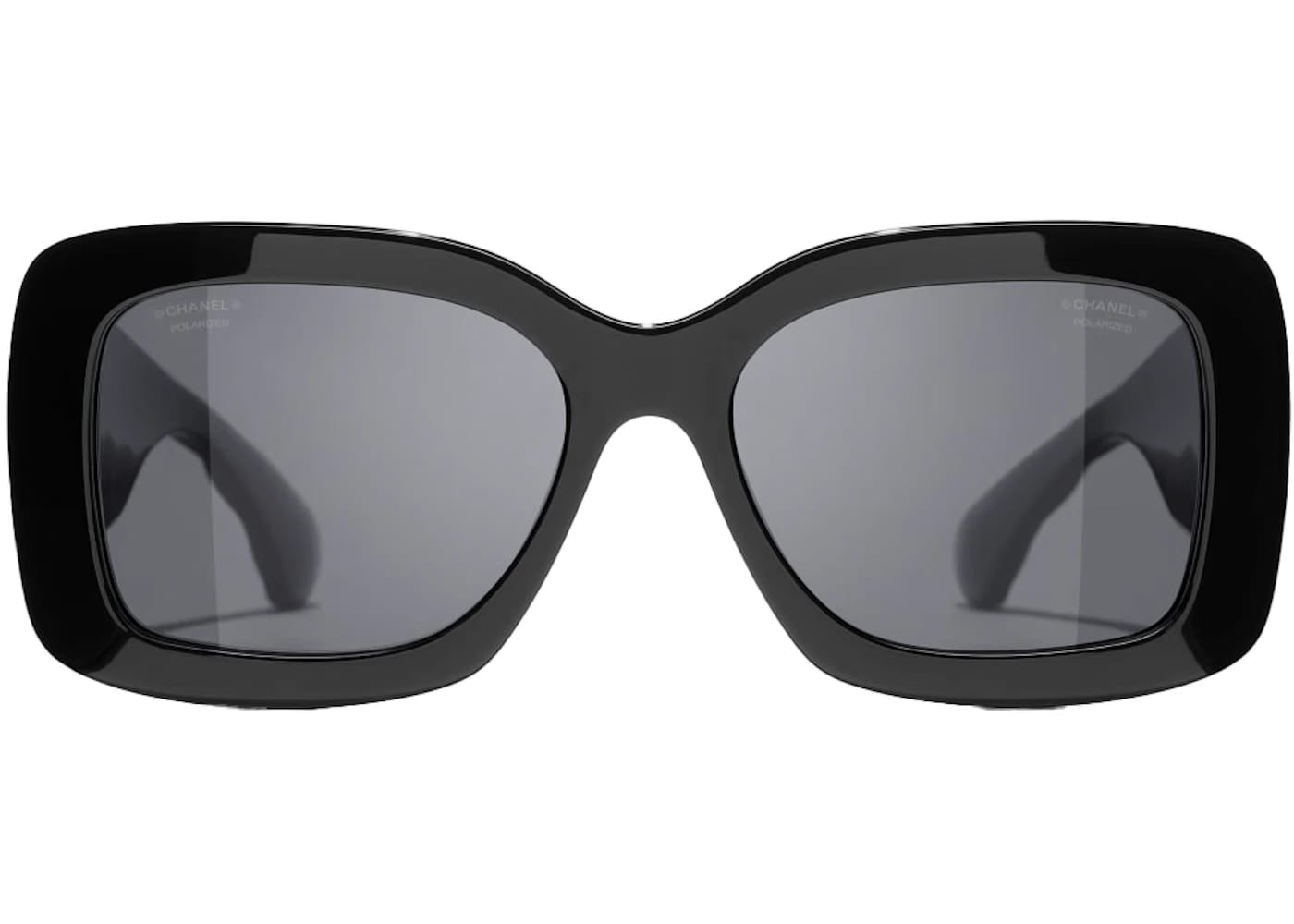 Chanel Rectangle Polarized Sunglasses Black/Gray (5483 C622/T8)