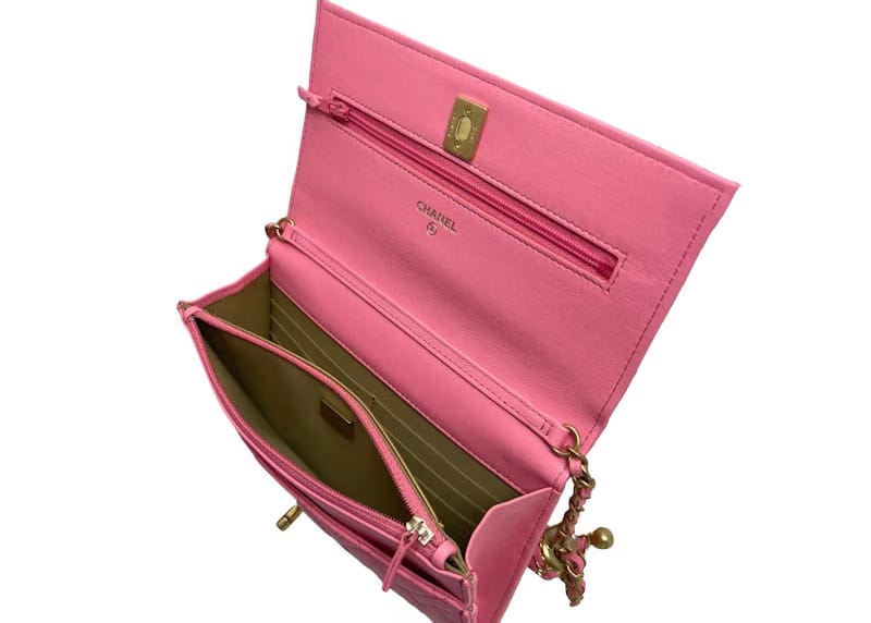 Chanel Classic Quilted WOC Crossbody Bag Pink