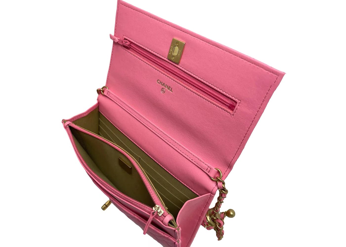 Chanel Classic Quilted WOC Crossbody Bag Pink