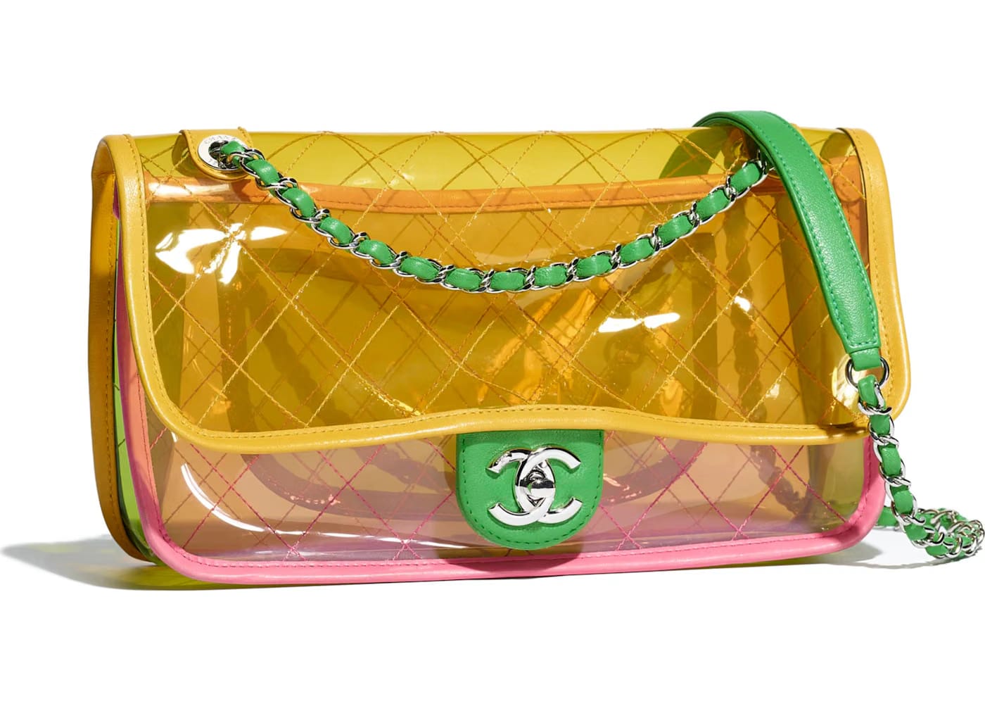 Chanel Flap Bag Transparent Pink/Yellow