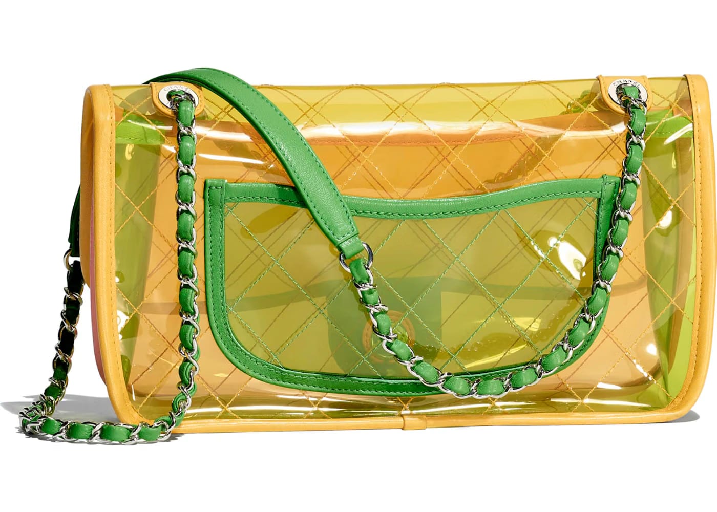 Chanel Flap Bag Transparent Pink/Yellow