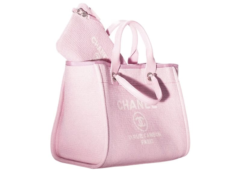 Chanel Deauville Shopping Bag Small 22S Mixed Fibers Pink