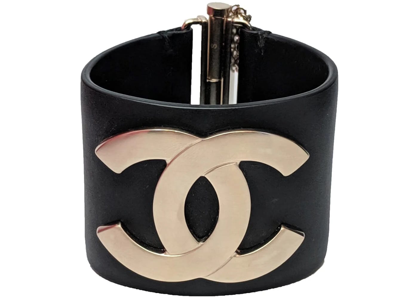 Chanel CC Cuff Bracelet Leather Black