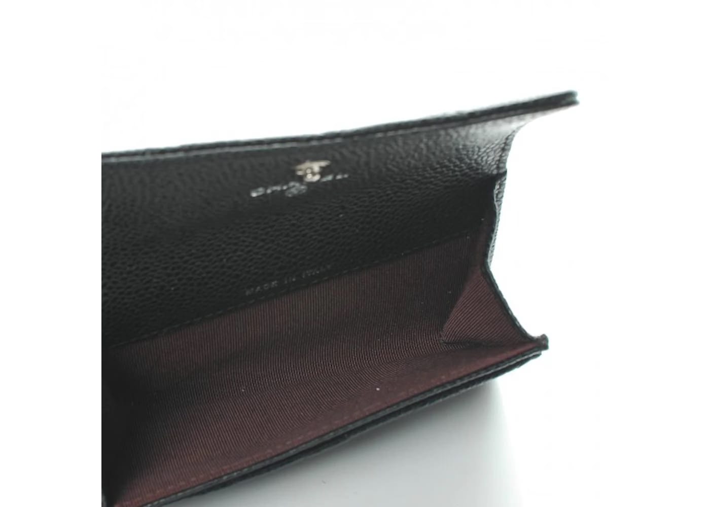 Chanel CC Card Holder Quilted Caviar Silver-tone Black