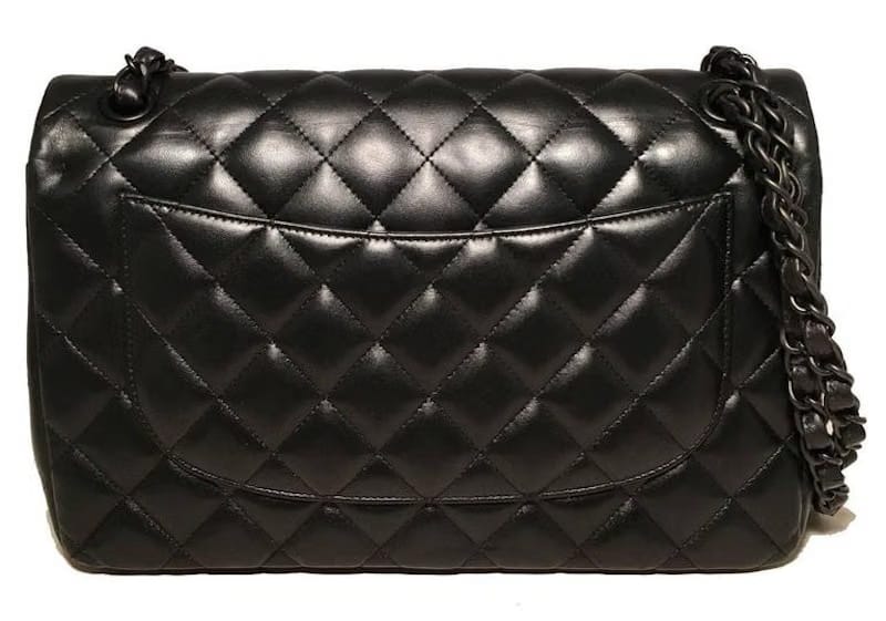 Chanel Classic Double Flap Quilted Lambskin 2.55 Jumbo So Black