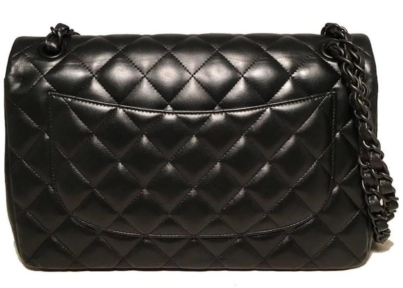 Chanel Classic Double Flap Quilted Lambskin 2.55 Jumbo So Black