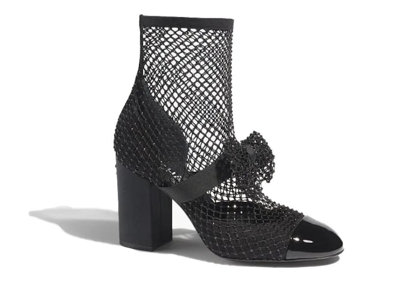 Chanel Resille 90mm Mary Janes Black Patent Calfskin