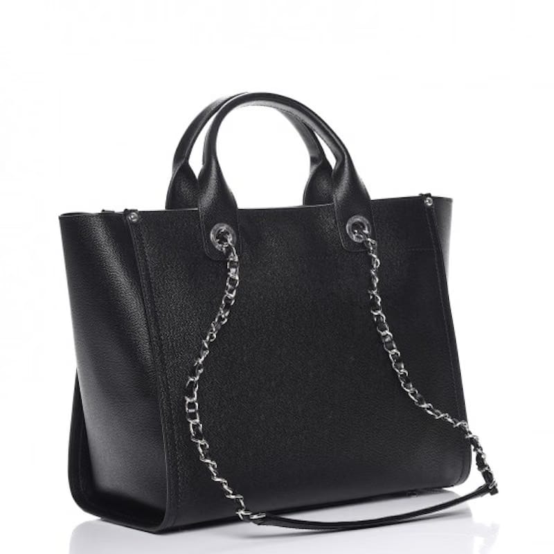 Chanel Deauville Tote Studded Small Black