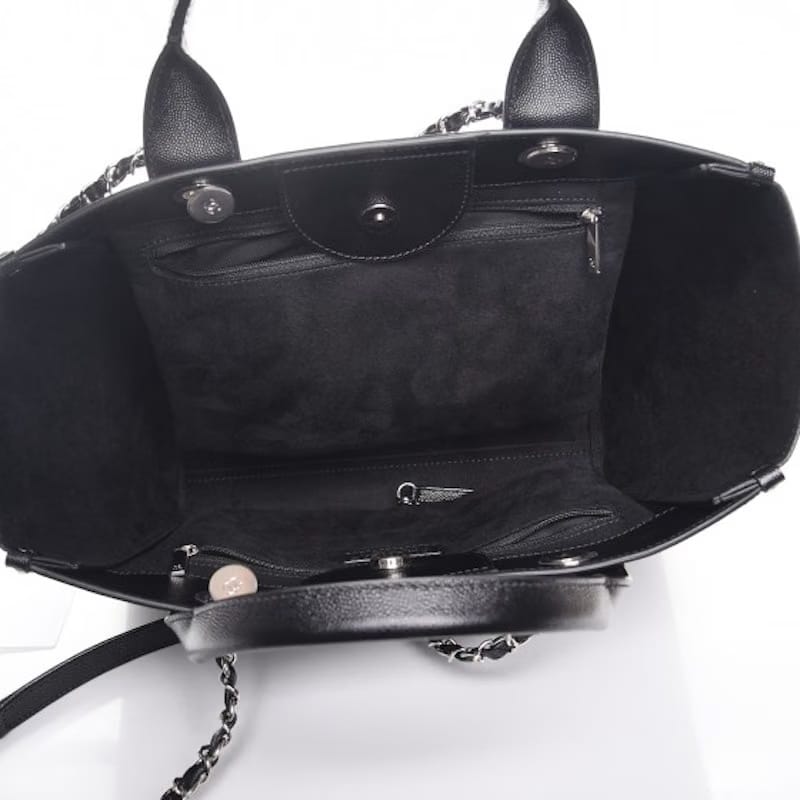 Chanel Deauville Tote Studded Small Black
