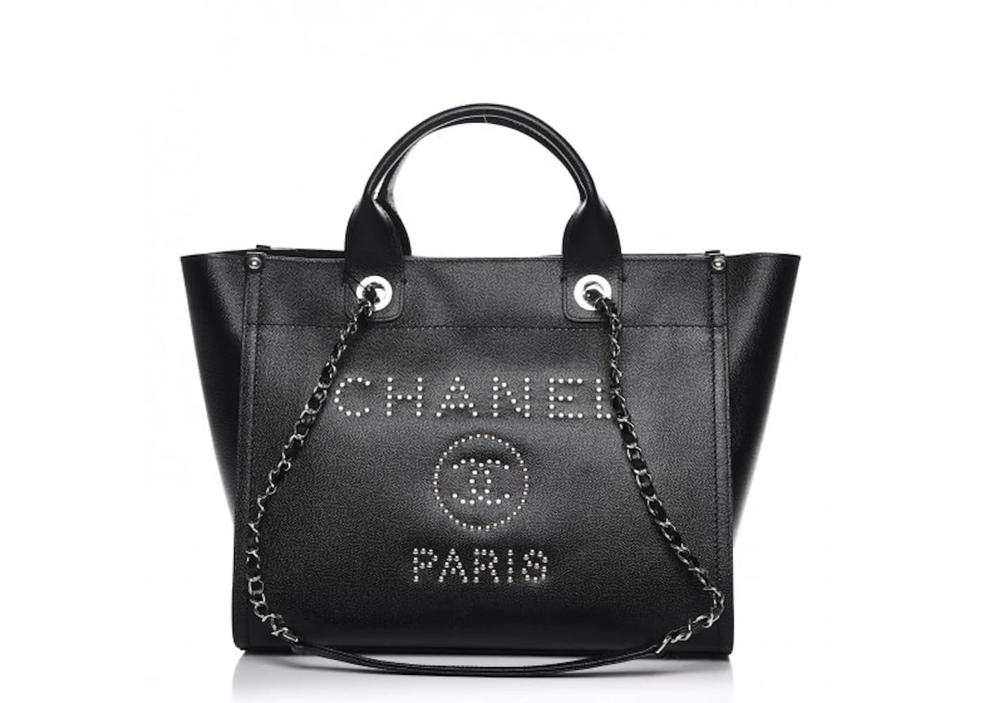 Chanel Deauville Tote Studded Small Black