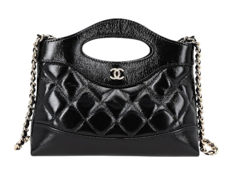 Chanel 31 Nano Gold CC Logo Chain Bag Black