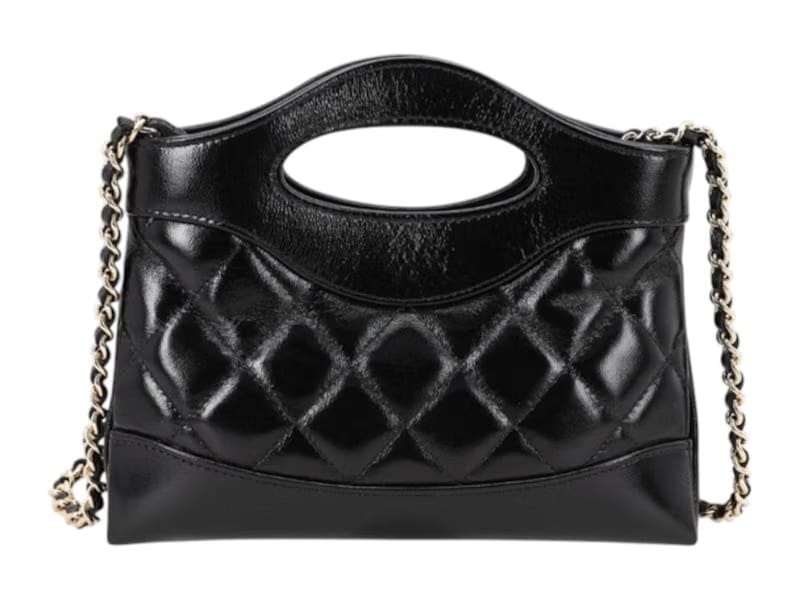 Chanel 31 Nano Gold CC Logo Chain Bag Black