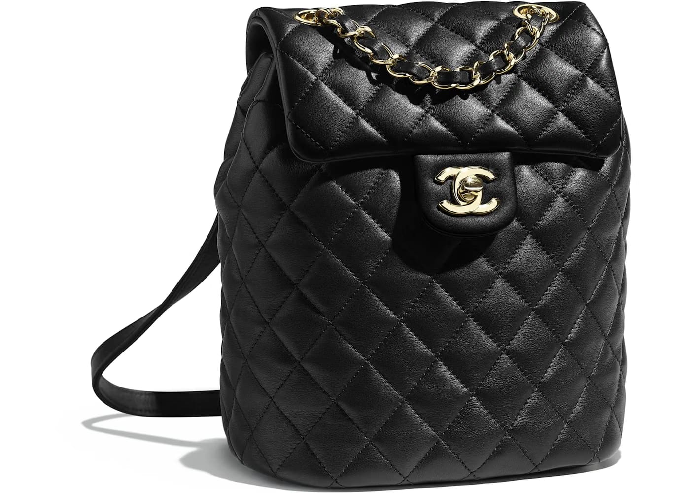 Chanel Backpack Quilted Calfskin Leather Gold-tone Black