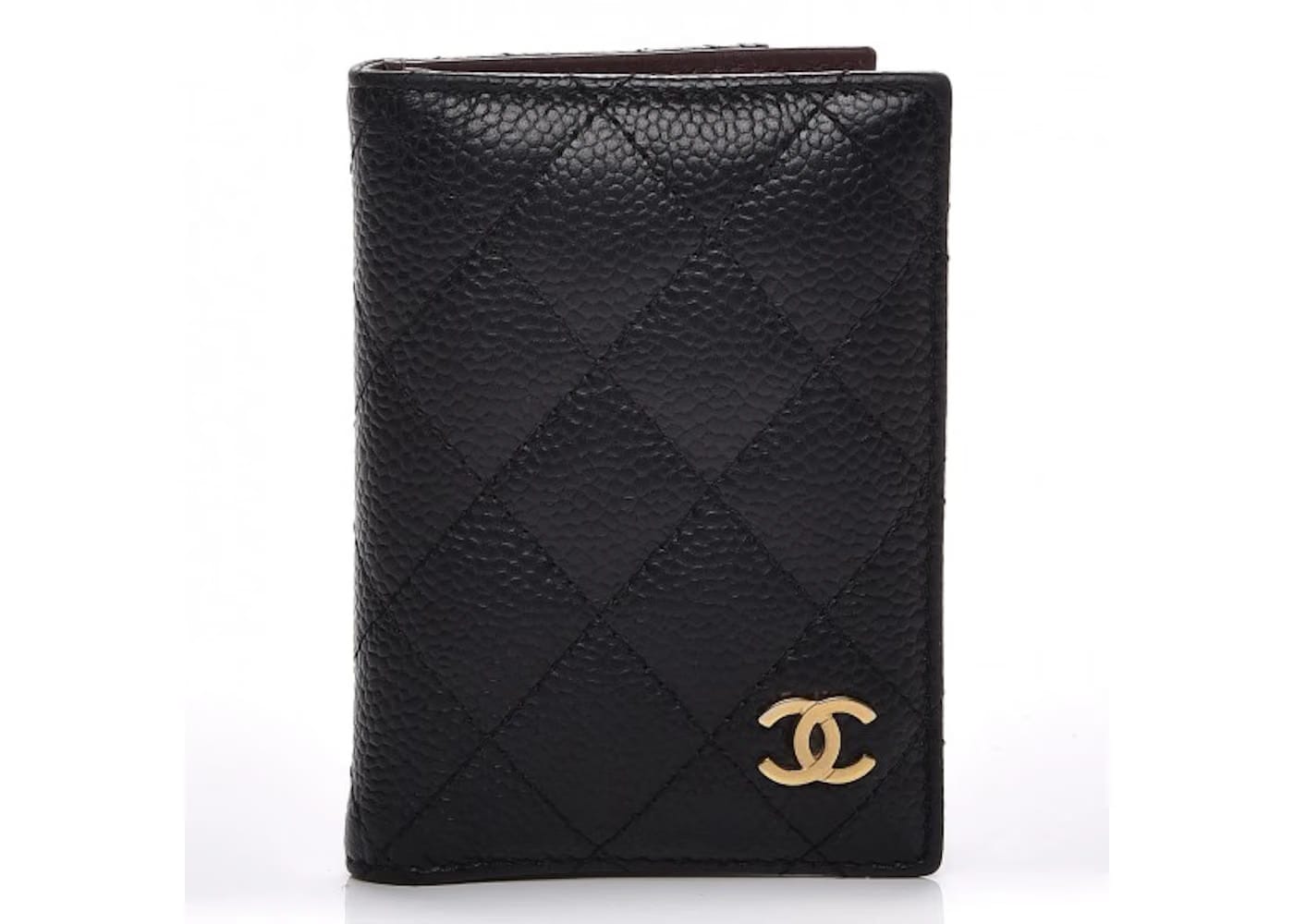 Chanel Card Holder Wallet Quilted Diamond Caviar Black